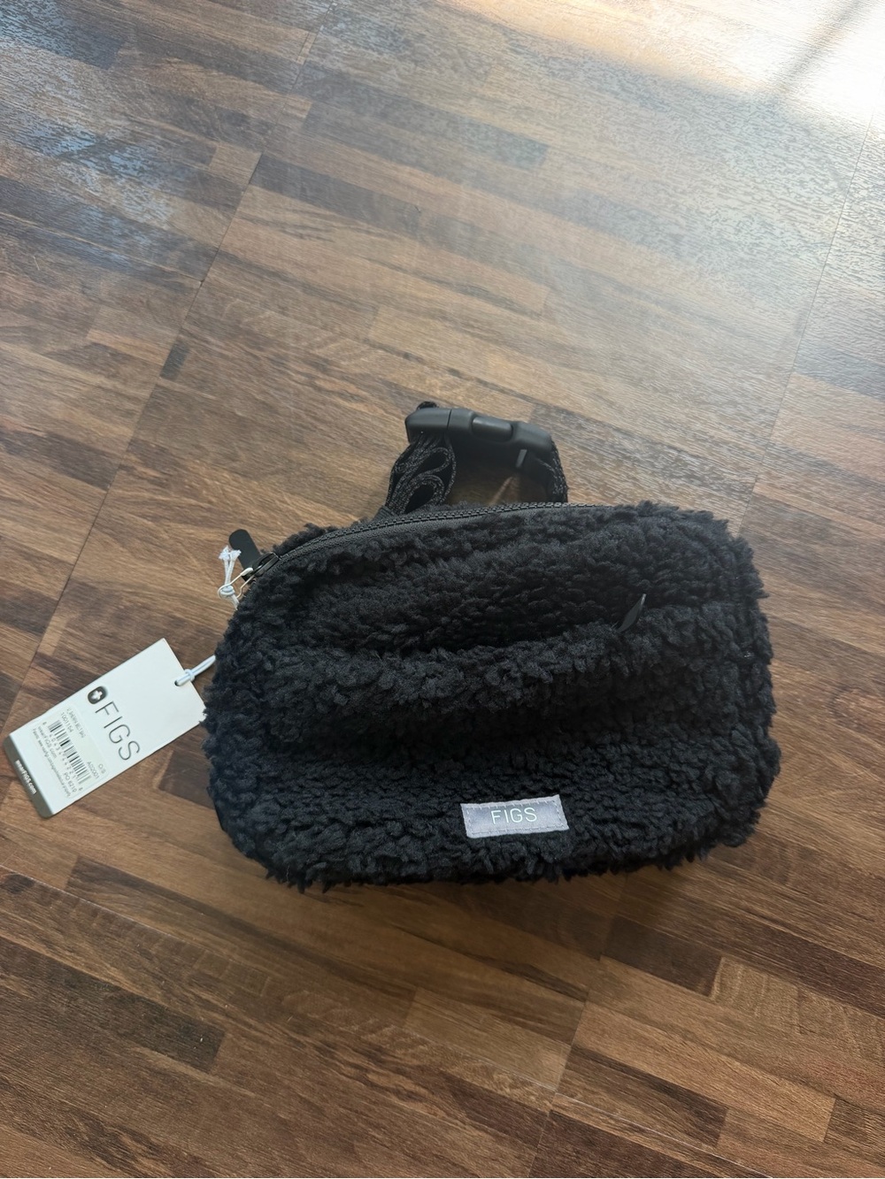 FIGS Black Sherpa Belt Bag NWT